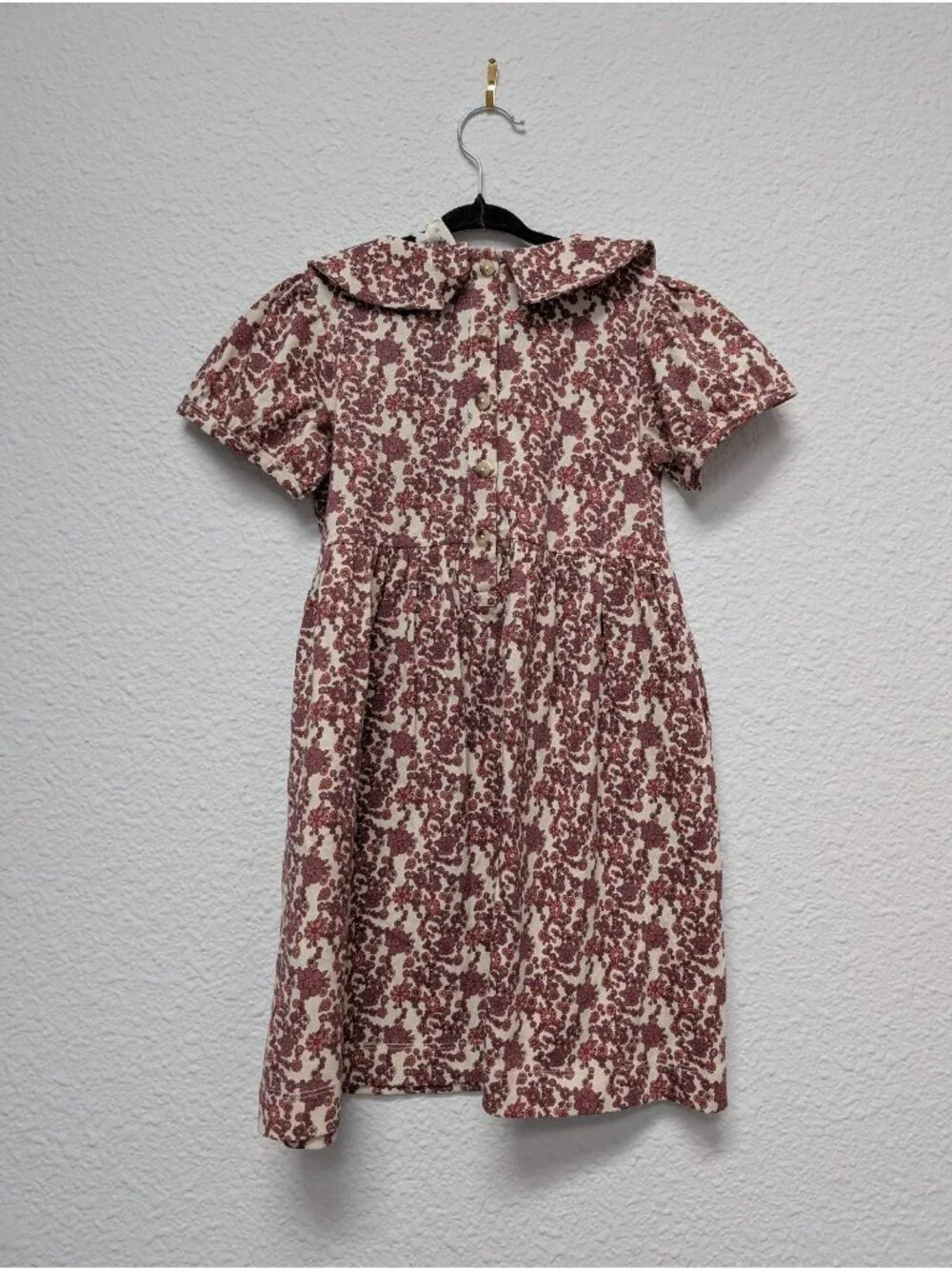 Kate Quinn Organic Cotton Clay Ditsy Floral Peter Pan Collar Dress 6Y